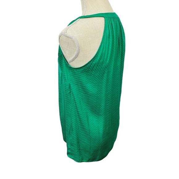 CAbi Halter Style Blouse Tank Polka Dot V-Neck Style 5549 Womens Sz XS Green EUC - Picture 8 of 10